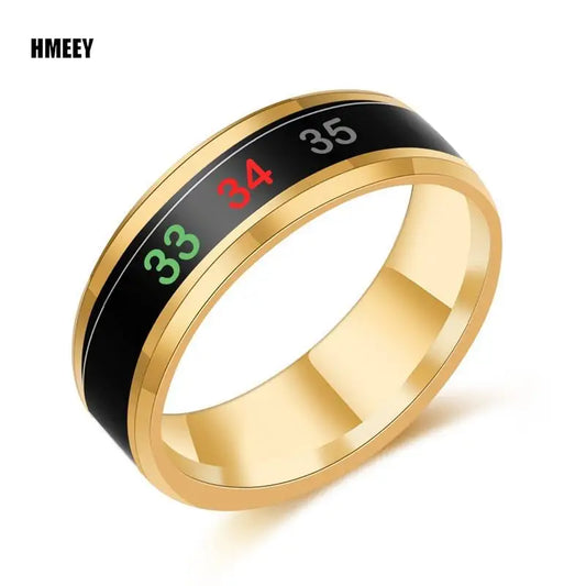 HMEEY Smart Stainless Steel Multifunctional Ring For Couples Mood Changes Color From Waterproof Body Temperature Measuring Ring